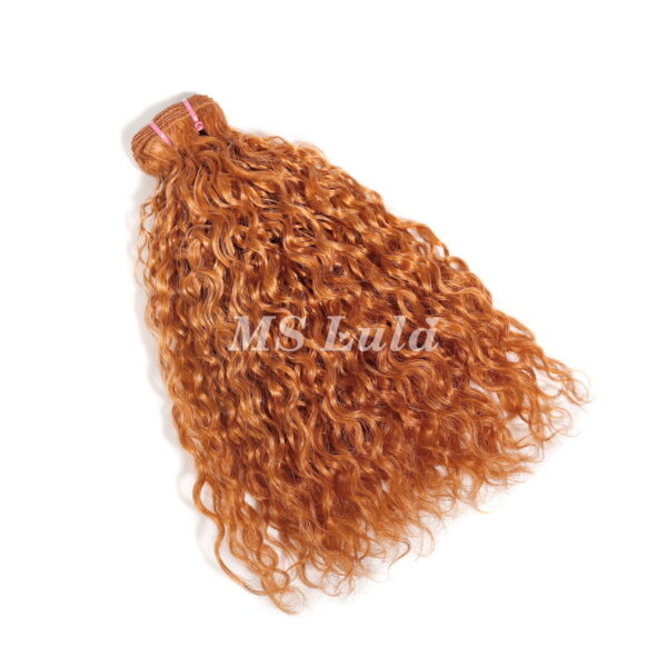 #350 Ginger Water Wave Curly Human Hair Bundles - Image 5